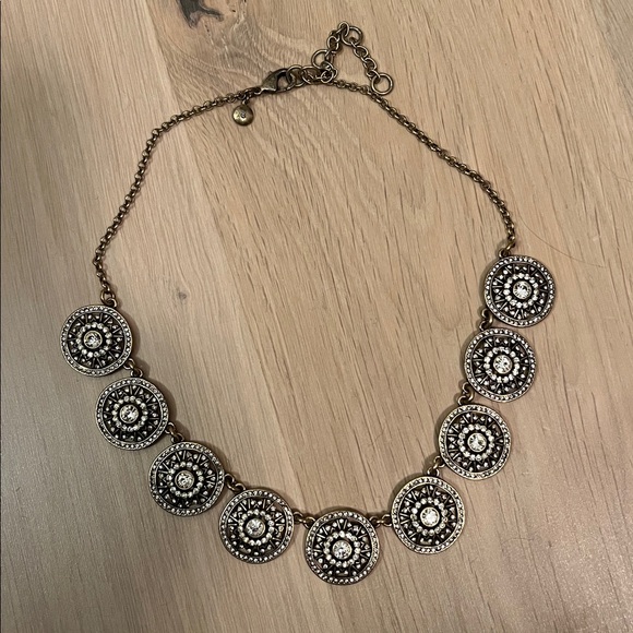 J Crew crystal pinwheel necklace - Picture 2 of 4